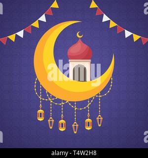 taj mahal half moon Stock Vector