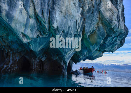 The Marble Caves (Capilla de Mármol), Rio Tranquilo, Aysen, Patagonia, Chile Stock Photo