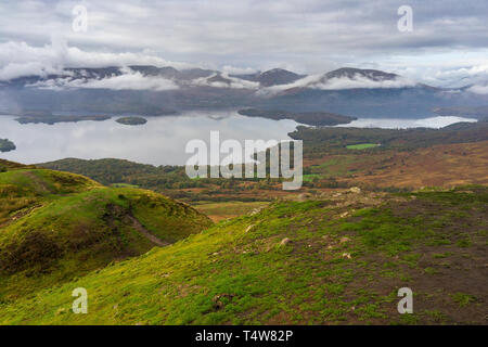 Loch Lomond view from conic hill, Balmaha, Scotland Stock Photo