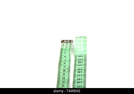 Tailoring centimeter tape isolated on a white background. Copy space Stock Photo