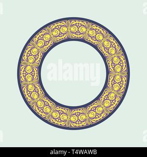 colored Frame with vector abstract Art Nouveau style on blue background 10 eps Stock Vector
