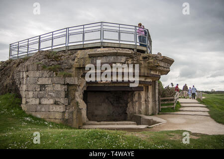 Fortifications at Pointe du Hoc, Normandy, France Stock Photo