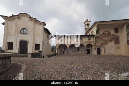 Clusone (Bergamo, Lombardy, Italy) - Oratorio dei Disciplini:  Dance of the Death, ancient fresco and square. Stock Photo