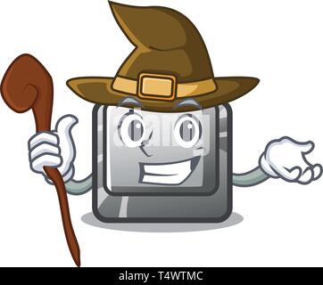 Witch button L isolated in the cartoon Stock Vector
