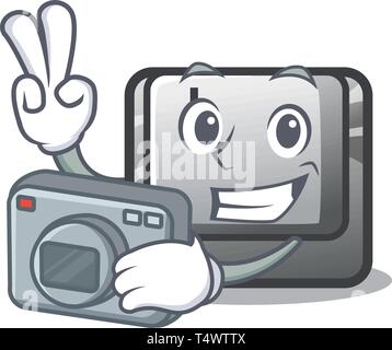 Photographer button L isolated in the cartoon Stock Vector