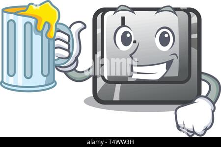 With juice button L isolated in the cartoon Stock Vector