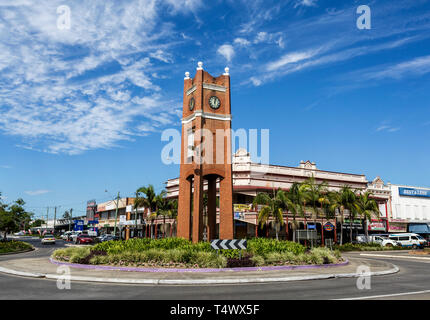 View of the Clock Tower, erected in 1909 to commemorate fr Jubilee of the Incorporation of the City of Grafton, New South Wales, Australia Stock Photo