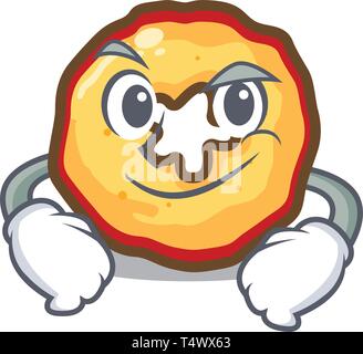 Smirking apple chips isolated with the mascot Stock Vector