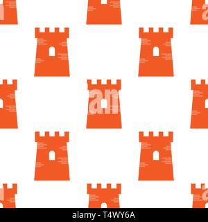 Authentic victorian Castle tower symbol in seamless repeat for any use. Vector illustration. Stock Vector