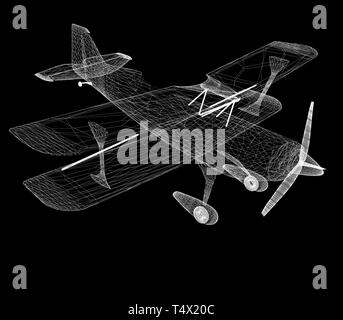 retro airplane isolated on black background Stock Photo