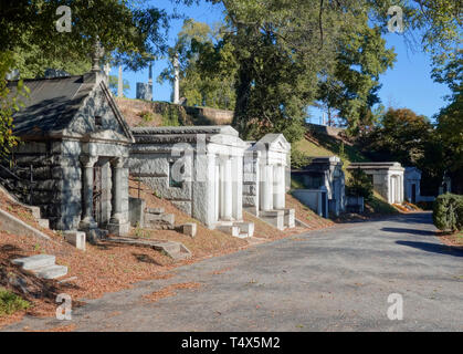 Crypts in Hollywood cemetery, Richmond, Virginia, US, 2017. Stock Photo