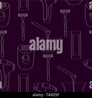 Means for removing unwanted hair. Seamless texture Stock Vector