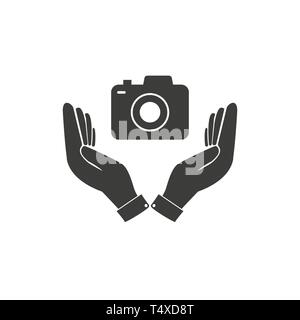 Camera flat icon. Single high quality outline symbol of info for web design or mobile app. Thin line signs of chat for design logo, visit card, etc Stock Vector