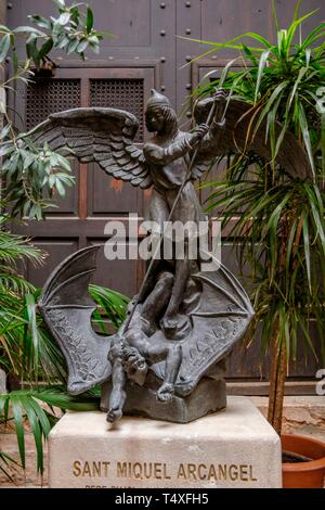 Sant Miquel Arcangel, obra de Pere pujol, Iglesia de San Miguel, siglo XIV-siglo XVII, Palma, Mallorca, balearic islands, Spain. Stock Photo