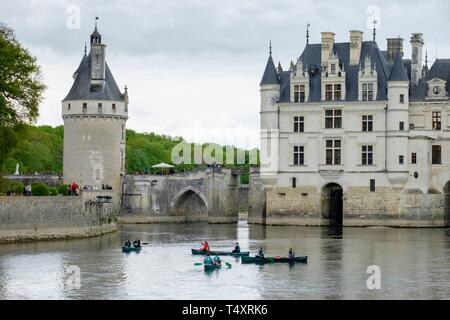 arcadas del Puente de Diana, castillo de Chenonceau, siglo XVI, Chenonceaux, departamento de Indre y Loira,France,Western Europe. Stock Photo