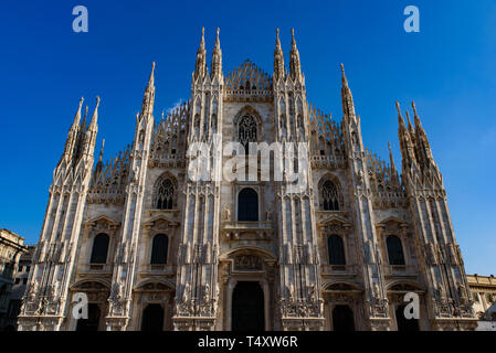 Milan Cathedral (Duomo di Milano), the cathedral church of Milan, Italy. It's the fourth largest church in the world. Stock Photo