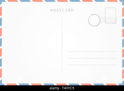 Empty postcard template. Design of blank post card back Stock Vector Image  & Art - Alamy