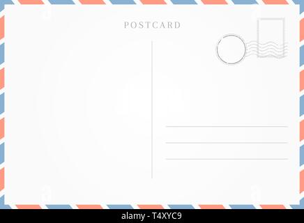 Vintage travel card design. Blank postcard template Stock Vector Image &  Art - Alamy