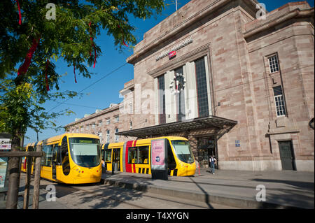 Mulhouse, Tramway, Gare Centrale Stock Photo