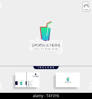 food equipment spoon fork logo template vector illustration icon element - vector file Stock Vector