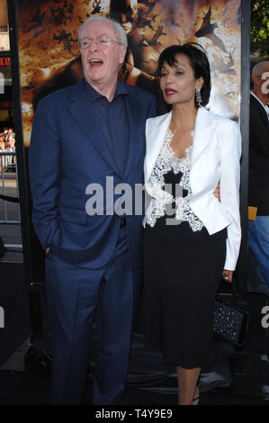 LOS ANGELES, CA. June 06, 2005: Actor MICHAEL CAINE & wife SHAKIRA at the Los Angeles premiere of his new movie Batman Begins. © 2005 Paul Smith / Featureflash Stock Photo