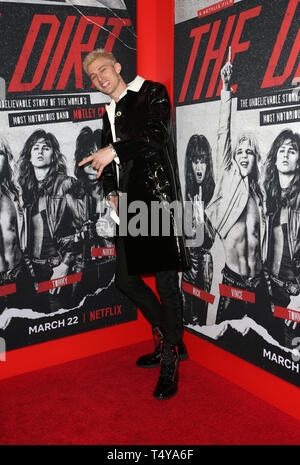 Premiere Of Netflix's 'The Dirt'  Featuring: Machine Gun Kelly Where: Hollywood, California, United States When: 18 Mar 2019 Credit: FayesVision/WENN.com Stock Photo