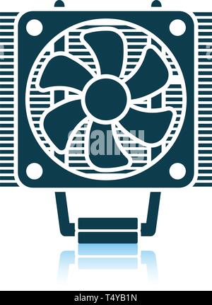 CPU Fan icon. Shadow reflection design. Vector illustration. Stock Vector