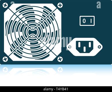 Power unit icon. Shadow reflection design. Vector illustration. Stock Vector