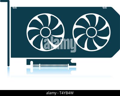 GPU icon. Shadow reflection design. Vector illustration. Stock Vector