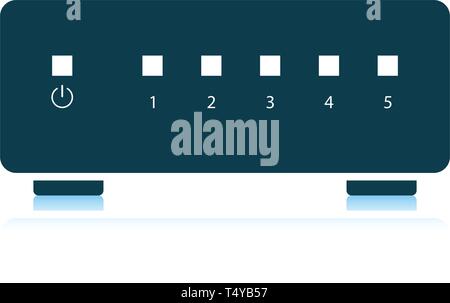 Ethernet switch icon. Shadow reflection design. Vector illustration ...