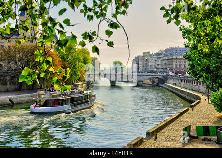 Views of Seine river in Paris, France, travel Europe Stock Photo