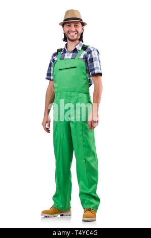 Young farmer isolated on white background Stock Photo