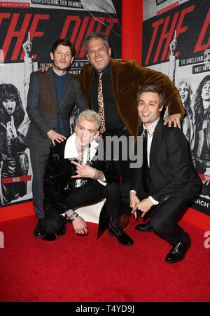 Premiere Of Netflix's 'The Dirt'  Featuring: Machine Gun Kelly, Douglas Booth, Iwan Rheon, Jeff Tremaine Where: Hollywood, California, United States When: 18 Mar 2019 Credit: FayesVision/WENN.com Stock Photo