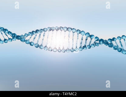 DNA helix strand made of water Stock Photo