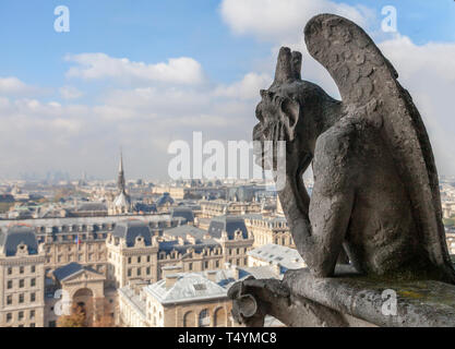 Chimera on Notre Dame de Paris Stock Photo