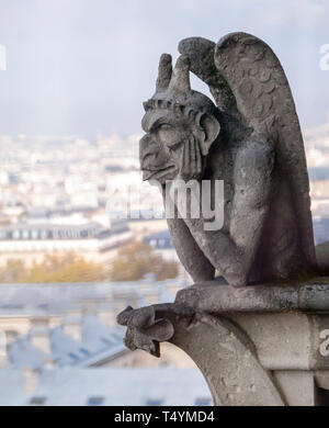 Chimera on Notre Dame de Paris Stock Photo