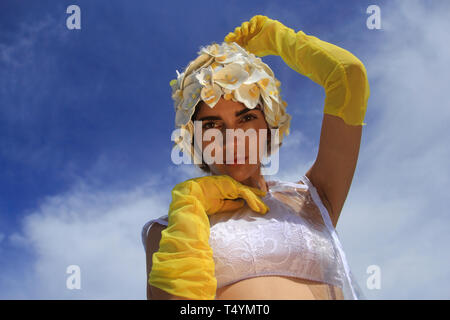 Merida, Venezuela - July 6, 2017: Close creative snap of an unknown female model. Stock Photo