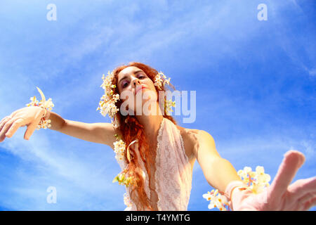 Merida, Venezuela - July 6, 2017: Close creative snap of an unknown female model. Stock Photo