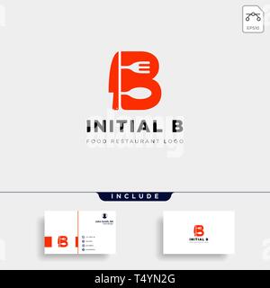 initial B food equipment simple logo template vector icon abstract - vector Stock Vector