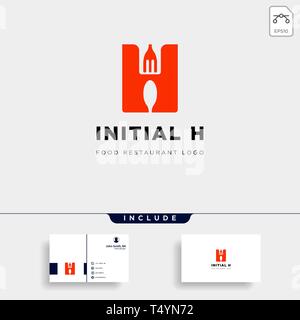 initial h food equipment simple logo template vector icon abstract - vector Stock Vector