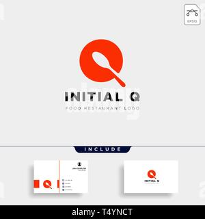 initial q food equipment simple logo template vector icon abstract - vector Stock Vector