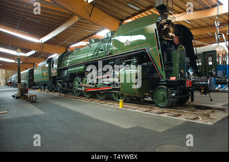 Mulhouse, Cité des Trains, Dampflok - Mulhouse, Cité des Trains, Steam Engine Stock Photo