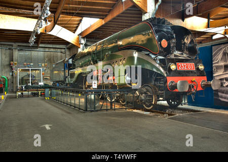 Mulhouse, Cité des Trains, Dampflok - Mulhouse, Cité des Trains, Steam Engine Stock Photo