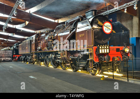 Mulhouse, Cité des Trains, Dampflok - Mulhouse, Cité des Trains, Steam Engine Stock Photo