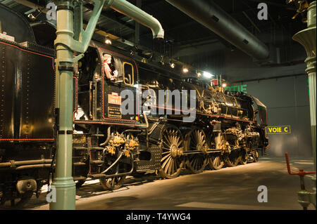 Mulhouse, Cité des Trains, Dampflok - Mulhouse, Cité des Trains, Steam Engine Stock Photo