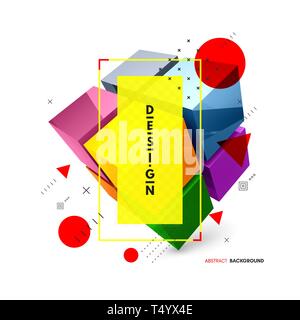 Cube. Design element for business or construction concept. 3d vector illustration. Stock Vector