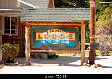 Old saloon at Riverkern in the Sequoia National Forest - RIVERKERN, USA - MARCH 29, 2019 Stock Photo