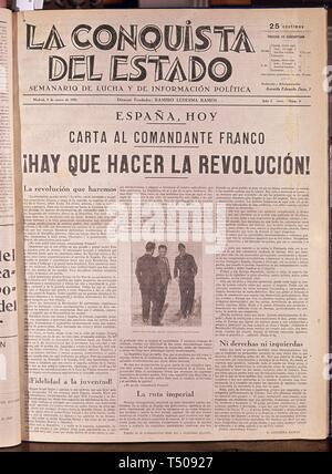 PERIODICO LA CONQUISTA DEL ESTADO 1931. Location HEMEROTECA