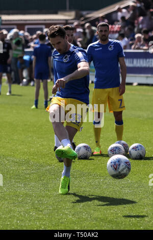 Kingston, London, UK. 19th Apr, 2019. Alex Rodman of Bristol Rovers warms up during the EFL Sky Bet League 1 match between AFC Wimbledon and Bristol Rovers at the Cherry Red Records Stadium, Kingston, England on 19 April 2019. Photo by Ken Sparks. Editorial use only, license required for commercial use. No use in betting, games or a single club/league/player publications. Credit: UK Sports Pics Ltd/Alamy Live News Stock Photo