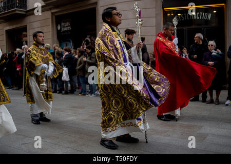 Priest Robe Wind The wind blows the robes of the priests during the Good Friday ...